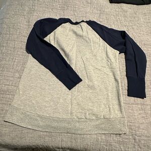 Gray and Navy Raglan Sleeve Top